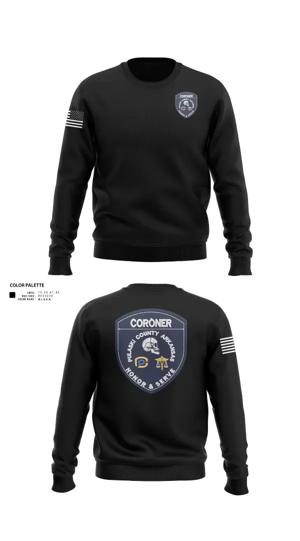 Crew Neck Sweatshirt, Pulaski County Coroner’s Office, Police, Teamtime, Team time, sublimation, custom sports apparel, team uniforms, spirit wear, spiritwear, sports uniforms, custom shirts, team store, custom team store, fundraiser sports, apparel fundraiser