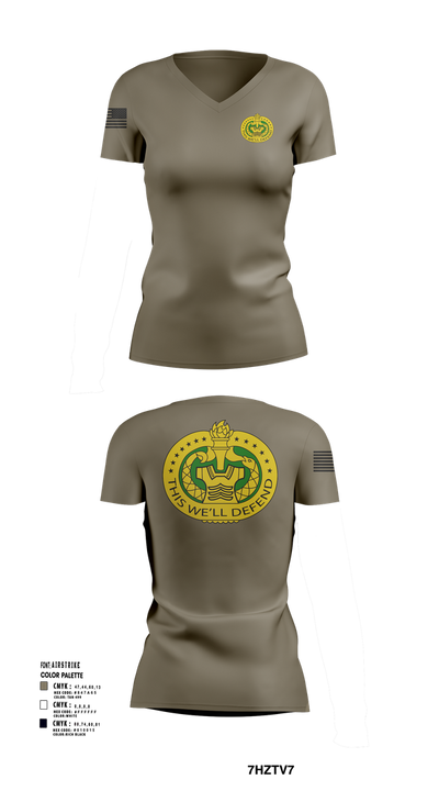 F Co 3-485th REGT 82294996 Women's Short Sleeve V-neck Shirt - 10