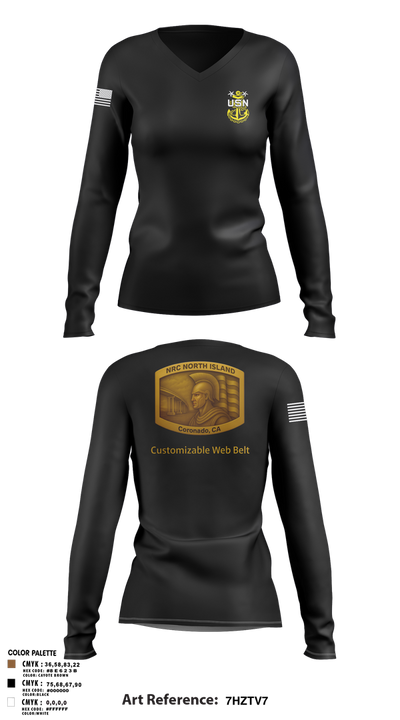NRC NORTH ISLAND 44613656 Women's Long Sleeve V-neck Shirt - 3