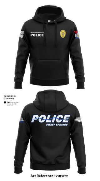 Hoodie, Sweet Springs, Police, Teamtime, Team time, sublimation, custom sports apparel, team uniforms, spirit wear, spiritwear, sports uniforms, custom shirts, team store, custom team store, fundraiser sports, apparel fundraiser
