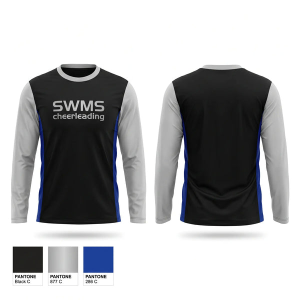 Long Sleeve Performance Shirt, SWMS cheerleading, Cheer, Teamtime, Team time, sublimation, custom sports apparel, team uniforms, spirit wear, spiritwear, sports uniforms, custom shirts, team store, custom team store, fundraiser sports, apparel fundraiser
