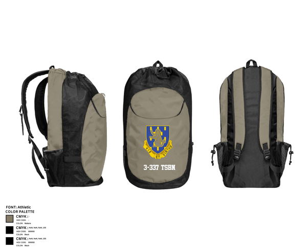 Gear Bag, 3-337 TSBN, Army, Teamtime, Team time, sublimation, custom sports apparel, team uniforms, spirit wear, spiritwear, sports uniforms, custom shirts, team store, custom team store, fundraiser sports, apparel fundraiser
