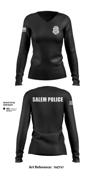 Womens Long Sleeve Vneck Shirt, Salem Police, Police, Teamtime, Team time, sublimation, custom sports apparel, team uniforms, spirit wear, spiritwear, sports uniforms, custom shirts, team store, custom team store, fundraiser sports, apparel fundraiser