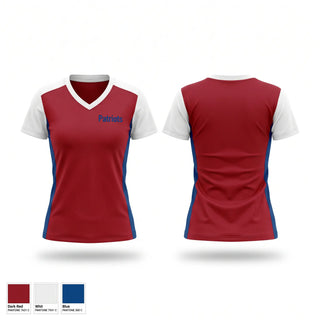Womens Short Sleeve Vneck Shirt, Patriots, Men's Basketball, Teamtime, Team time, sublimation, custom sports apparel, team uniforms, spirit wear, spiritwear, sports uniforms, custom shirts, team store, custom team store, fundraiser sports, apparel fundraiser