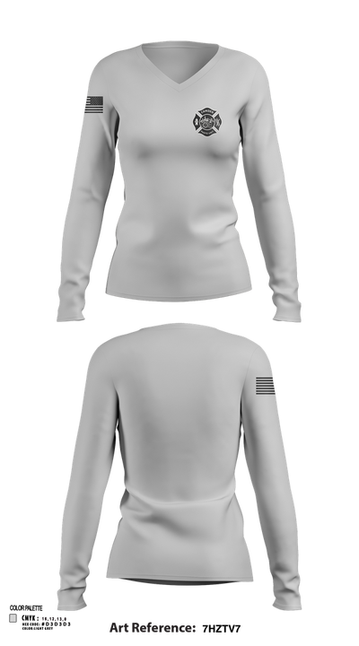 Camden Photo Unit 11027372 Women's Long Sleeve V-neck Shirt - 103