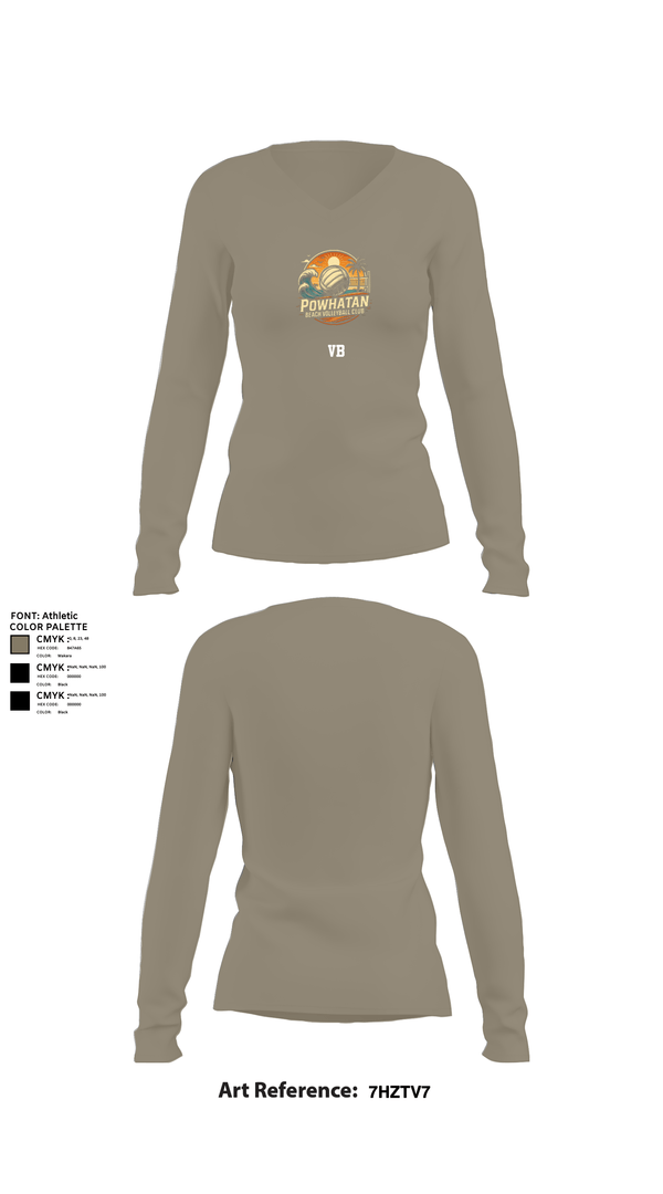 Womens Long Sleeve Vneck Shirt, VB, Women's Volleyball, Teamtime, Team time, sublimation, custom sports apparel, team uniforms, spirit wear, spiritwear, sports uniforms, custom shirts, team store, custom team store, fundraiser sports, apparel fundraiser