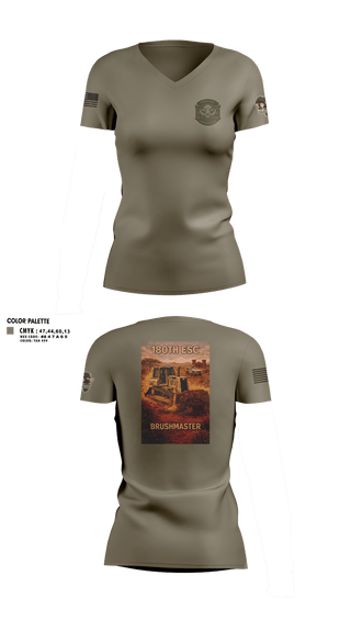 Womens Short Sleeve Vneck Shirt, 180th ESC Kismayo, Army, Teamtime, Team time, sublimation, custom sports apparel, team uniforms, spirit wear, spiritwear, sports uniforms, custom shirts, team store, custom team store, fundraiser sports, apparel fundraiser