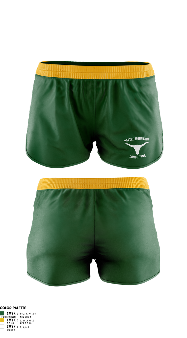 Womens Shorts, Battle Mountain Longhorns, Wrestling, Teamtime, Team time, sublimation, custom sports apparel, team uniforms, spirit wear, spiritwear, sports uniforms, custom shirts, team store, custom team store, fundraiser sports, apparel fundraiser