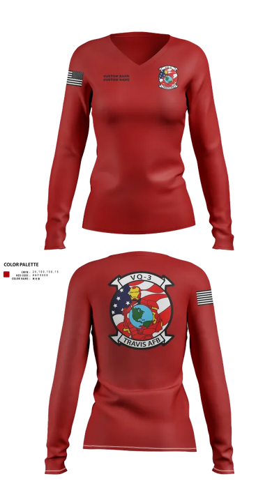 VQ3 Det Travis 90214165 Women's Long Sleeve V-neck Shirt - 23