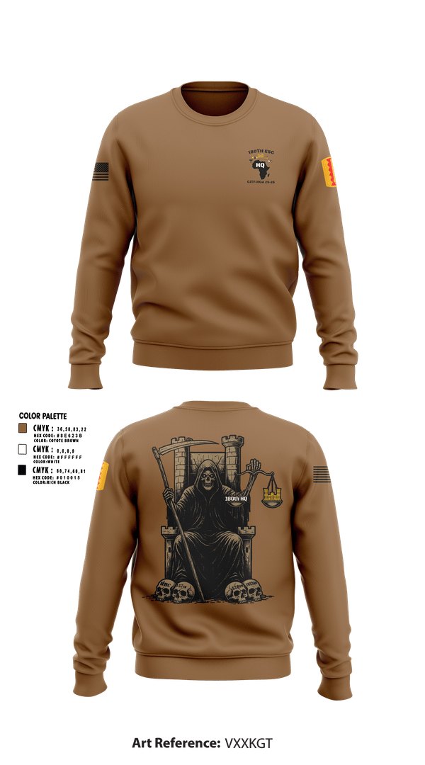 Crew Neck Sweatshirt, 180th ESC HQ, Army, Teamtime, Team time, sublimation, custom sports apparel, team uniforms, spirit wear, spiritwear, sports uniforms, custom shirts, team store, custom team store, fundraiser sports, apparel fundraiser