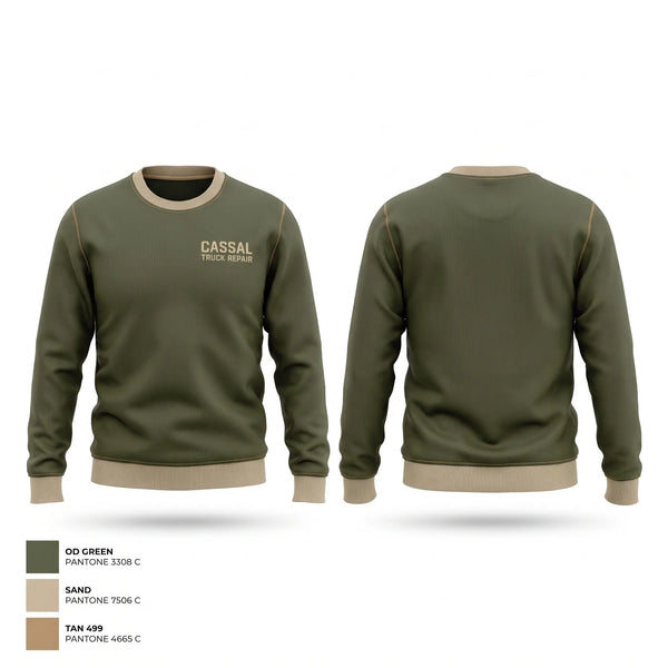 Crew Neck Sweatshirt, Cassal Truck Repair, , Teamtime, Team time, sublimation, custom sports apparel, team uniforms, spirit wear, spiritwear, sports uniforms, custom shirts, team store, custom team store, fundraiser sports, apparel fundraiser