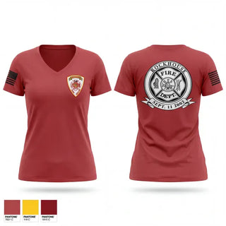 Womens Short Sleeve Vneck Shirt, Rockhouse vol Fire department, Fire Department, Teamtime, Team time, sublimation, custom sports apparel, team uniforms, spirit wear, spiritwear, sports uniforms, custom shirts, team store, custom team store, fundraiser sports, apparel fundraiser