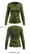 Franklin County Sheriff Office K9 Women's Long Sleeve V-neck Shirt - 11