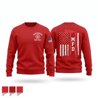 Crew Neck Sweatshirt, Montgomery Fire Department, Fire Department, Teamtime, Team time, sublimation, custom sports apparel, team uniforms, spirit wear, spiritwear, sports uniforms, custom shirts, team store, custom team store, fundraiser sports, apparel fundraiser