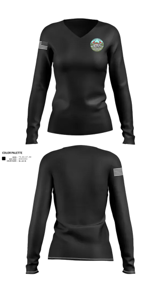 Womens Long Sleeve Vneck Shirt, Gabilan, Fire Department, Teamtime, Team time, sublimation, custom sports apparel, team uniforms, spirit wear, spiritwear, sports uniforms, custom shirts, team store, custom team store, fundraiser sports, apparel fundraiser