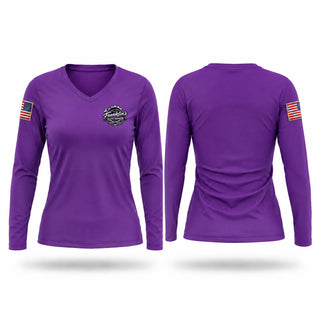 Womens Long Sleeve Vneck Shirt, Clark & Franklin, Army, Teamtime, Team time, sublimation, custom sports apparel, team uniforms, spirit wear, spiritwear, sports uniforms, custom shirts, team store, custom team store, fundraiser sports, apparel fundraiser