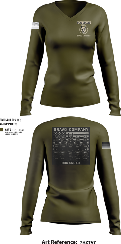 4th ID Women's Long Sleeve V-neck Shirt - 40