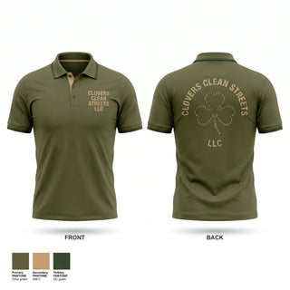 Short Sleeve Performance Polo, Clovers Clean Streets LLC, , Teamtime, Team time, sublimation, custom sports apparel, team uniforms, spirit wear, spiritwear, sports uniforms, custom shirts, team store, custom team store, fundraiser sports, apparel fundraiser