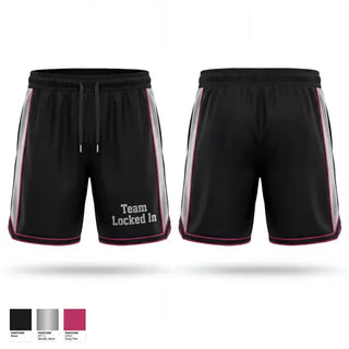 Athletic Shorts With Pockets, Team Locked In, Women's Basketball, Teamtime, Team time, sublimation, custom sports apparel, team uniforms, spirit wear, spiritwear, sports uniforms, custom shirts, team store, custom team store, fundraiser sports, apparel fundraiser