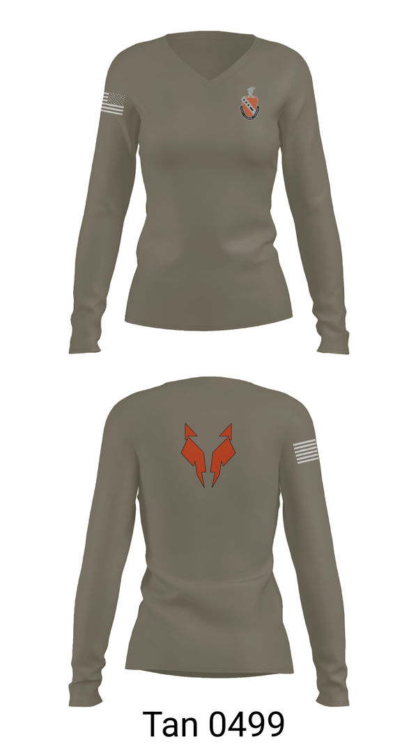 Womens Long Sleeve Vneck Shirt, 56th Signal Battalion, Army, Teamtime, Team time, sublimation, custom sports apparel, team uniforms, spirit wear, spiritwear, sports uniforms, custom shirts, team store, custom team store, fundraiser sports, apparel fundraiser