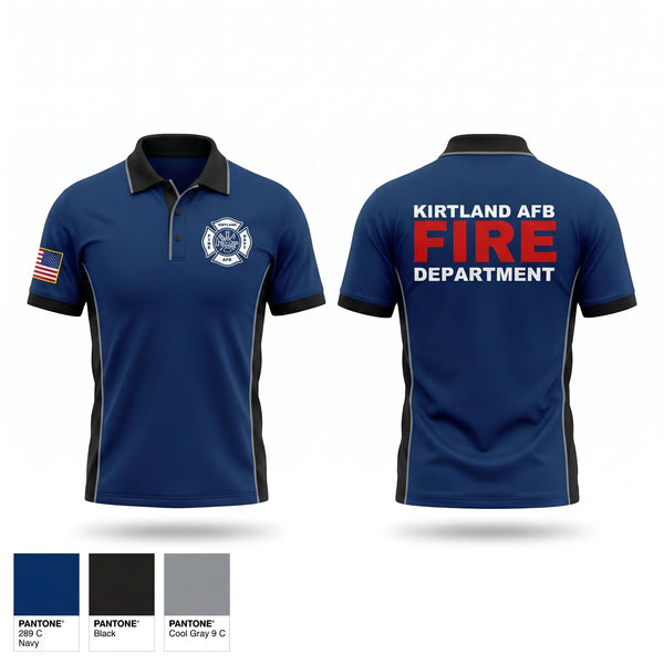 Short Sleeve Performance Polo, Kirtland AFB Fire Department, Fire Department, Teamtime, Team time, sublimation, custom sports apparel, team uniforms, spirit wear, spiritwear, sports uniforms, custom shirts, team store, custom team store, fundraiser sports, apparel fundraiser