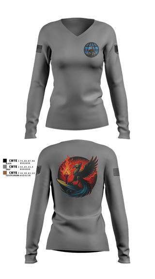 Womens Long Sleeve Vneck Shirt, Phoenix Company, , Teamtime, Team time, sublimation, custom sports apparel, team uniforms, spirit wear, spiritwear, sports uniforms, custom shirts, team store, custom team store, fundraiser sports, apparel fundraiser