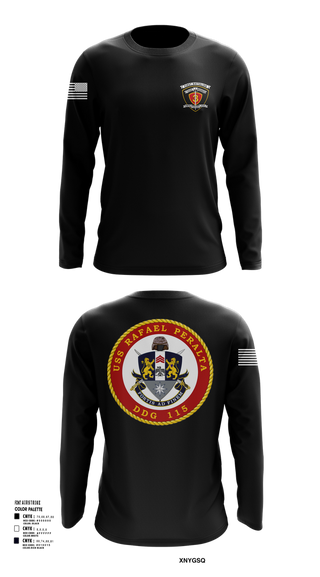 Long Sleeve Performance Shirt, USS Rafael Peralta DDG 115, Navy, Teamtime, Team time, sublimation, custom sports apparel, team uniforms, spirit wear, spiritwear, sports uniforms, custom shirts, team store, custom team store, fundraiser sports, apparel fundraiser