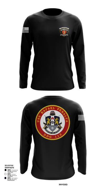USS Rafael Peralta DDG 115 35678200 Long Sleeve Performance Shirt 102