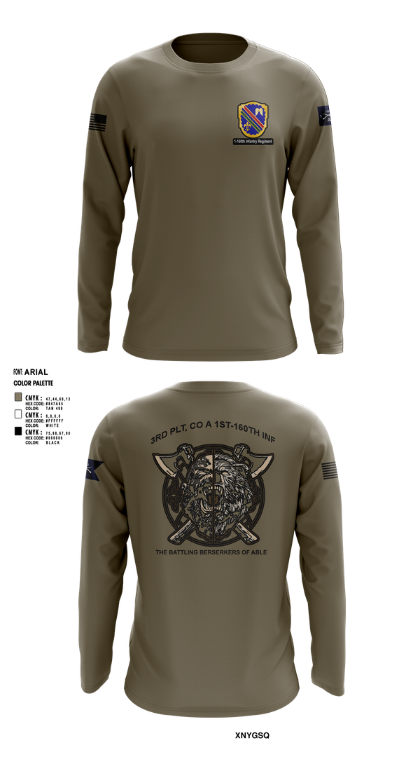 Long Sleeve Performance Shirt, Co A, 1st-160th INF, 79th IBCT, , Teamtime, Team time, sublimation, custom sports apparel, team uniforms, spirit wear, spiritwear, sports uniforms, custom shirts, team store, custom team store, fundraiser sports, apparel fundraiser