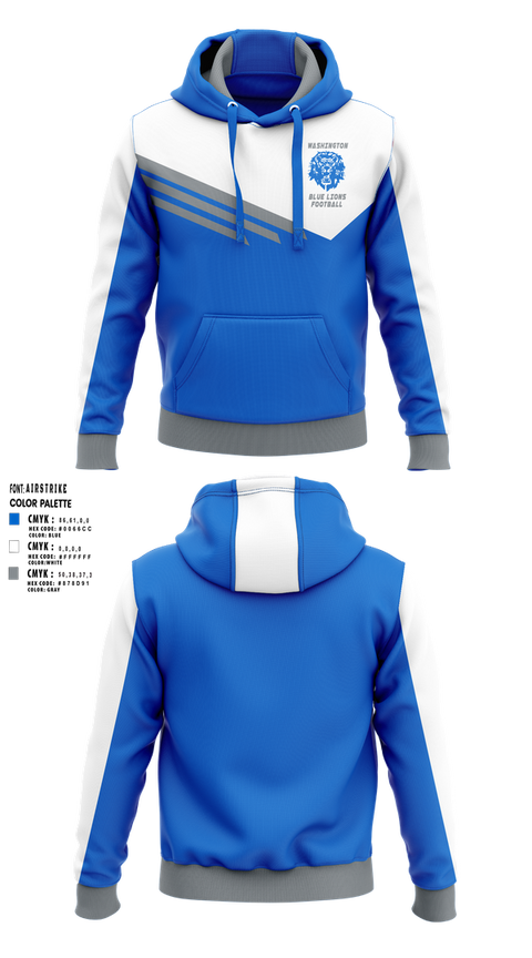Hoodie, Washington Blue Lions Football, , Teamtime, Team time, sublimation, custom sports apparel, team uniforms, spirit wear, spiritwear, sports uniforms, custom shirts, team store, custom team store, fundraiser sports, apparel fundraiser