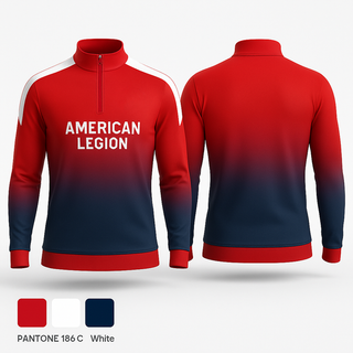 Quarter Zip Jacket, American Legion, Baseball, Teamtime, Team time, sublimation, custom sports apparel, team uniforms, spirit wear, spiritwear, sports uniforms, custom shirts, team store, custom team store, fundraiser sports, apparel fundraiser