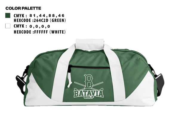 Duffle Bag, Batavia Boys Golf, Golf, Teamtime, Team time, sublimation, custom sports apparel, team uniforms, spirit wear, spiritwear, sports uniforms, custom shirts, team store, custom team store, fundraiser sports, apparel fundraiser