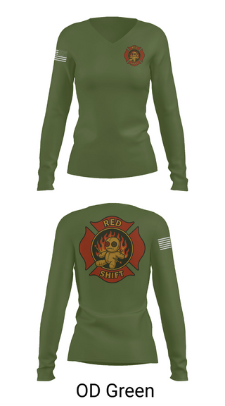 Womens Long Sleeve Vneck Shirt, City of Lake Geneva Fire Department, , Teamtime, Team time, sublimation, custom sports apparel, team uniforms, spirit wear, spiritwear, sports uniforms, custom shirts, team store, custom team store, fundraiser sports, apparel fundraiser