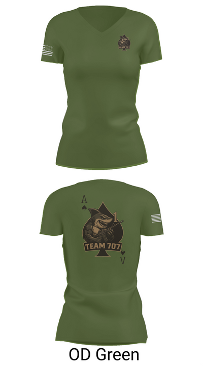 MESG1 TEAM 707 61403527 Women's Short Sleeve V-neck Shirt - 46