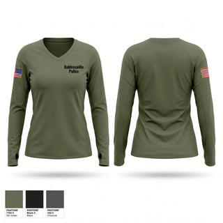 Womens Long Sleeve Vneck Shirt, Robbinsville Police, Police, Teamtime, Team time, sublimation, custom sports apparel, team uniforms, spirit wear, spiritwear, sports uniforms, custom shirts, team store, custom team store, fundraiser sports, apparel fundraiser