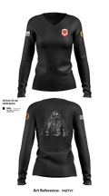 230th Engineering Vertical Construction Company 46652085 Women's Long Sleeve V-neck Shirt - 100