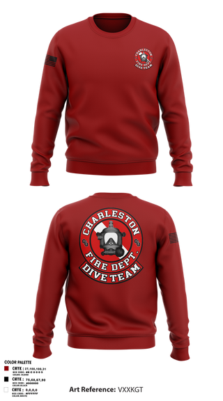 Crew Neck Sweatshirt, Charleston Fire Dept Dive Team, Fire Department, Teamtime, Team time, sublimation, custom sports apparel, team uniforms, spirit wear, spiritwear, sports uniforms, custom shirts, team store, custom team store, fundraiser sports, apparel fundraiser