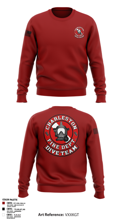 Charleston Fire Dept Dive Team 94862858 Crew Neck Sweatshirt - 1