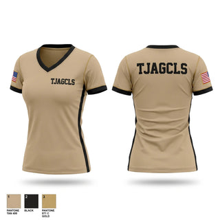 Womens Short Sleeve Vneck Shirt, TJAGCLS, Army, Teamtime, Team time, sublimation, custom sports apparel, team uniforms, spirit wear, spiritwear, sports uniforms, custom shirts, team store, custom team store, fundraiser sports, apparel fundraiser