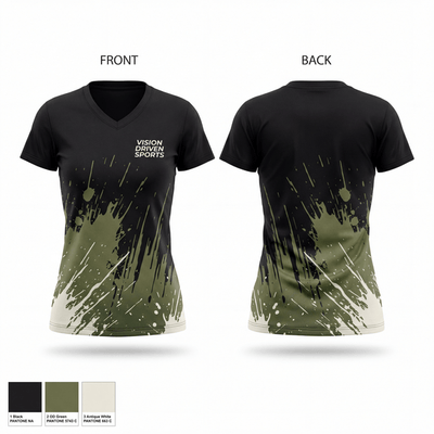 VISION DRIVEN SPORTS 18725223 Women's Short Sleeve V-neck Shirt - 1