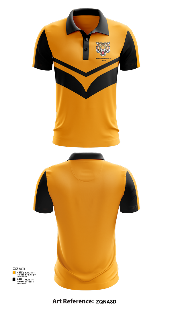 Short Sleeve Performance Polo, Muskegon Heights Cheer, Cheer, Teamtime, Team time, sublimation, custom sports apparel, team uniforms, spirit wear, spiritwear, sports uniforms, custom shirts, team store, custom team store, fundraiser sports, apparel fundraiser