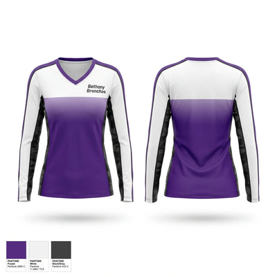 Bethany Bronchos Women's Long Sleeve V-neck Shirt - 1
