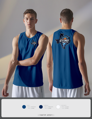 Tank Top, Texas Storm, Men's Basketball, Teamtime, Team time, sublimation, custom sports apparel, team uniforms, spirit wear, spiritwear, sports uniforms, custom shirts, team store, custom team store, fundraiser sports, apparel fundraiser