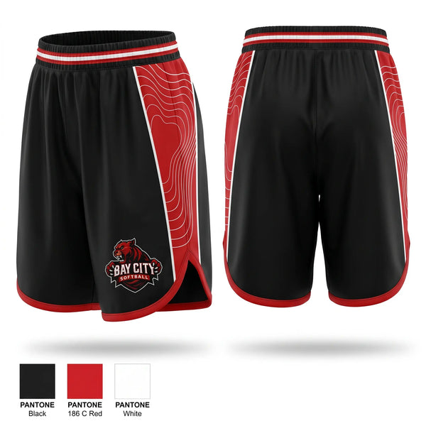 Womens Shorts, Bay City Panthers, Softball, Teamtime, Team time, sublimation, custom sports apparel, team uniforms, spirit wear, spiritwear, sports uniforms, custom shirts, team store, custom team store, fundraiser sports, apparel fundraiser