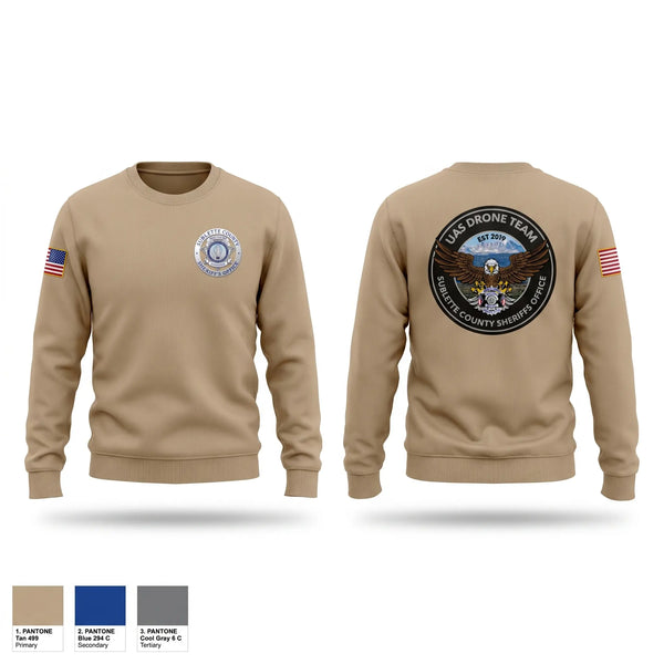 Crew Neck Sweatshirt, Sublette County Sheriff's Office Drone Unit, Police, Teamtime, Team time, sublimation, custom sports apparel, team uniforms, spirit wear, spiritwear, sports uniforms, custom shirts, team store, custom team store, fundraiser sports, apparel fundraiser