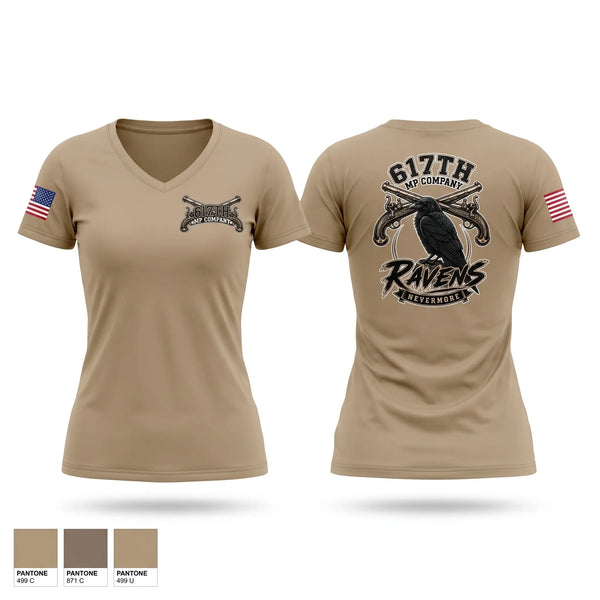 Womens Short Sleeve Vneck Shirt, 617th MP Co, Army, Teamtime, Team time, sublimation, custom sports apparel, team uniforms, spirit wear, spiritwear, sports uniforms, custom shirts, team store, custom team store, fundraiser sports, apparel fundraiser