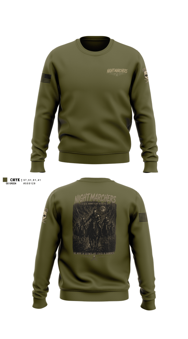 Crew Neck Sweatshirt, 1ST SQUADRON, 299TH CAVALRY REGIMENT HAWAII ARMY NATIONAL GUARD 91-1227 ENTERPRISE AVENUE KAPOLEI, HAWAII 96707-2150, Army, Teamtime, Team time, sublimation, custom sports apparel, team uniforms, spirit wear, spiritwear, sports uniforms, custom shirts, team store, custom team store, fundraiser sports, apparel fundraiser