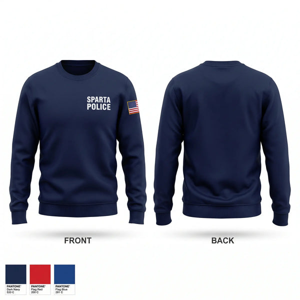 Crew Neck Sweatshirt, SPARTA POLICE, Police, Teamtime, Team time, sublimation, custom sports apparel, team uniforms, spirit wear, spiritwear, sports uniforms, custom shirts, team store, custom team store, fundraiser sports, apparel fundraiser