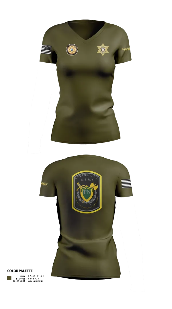 Womens Short Sleeve Vneck Shirt, C.C.S.O. CERT, , Teamtime, Team time, sublimation, custom sports apparel, team uniforms, spirit wear, spiritwear, sports uniforms, custom shirts, team store, custom team store, fundraiser sports, apparel fundraiser