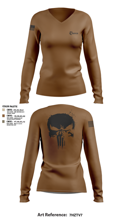 chosen 44076741 Women's Long Sleeve V-neck Shirt - 2